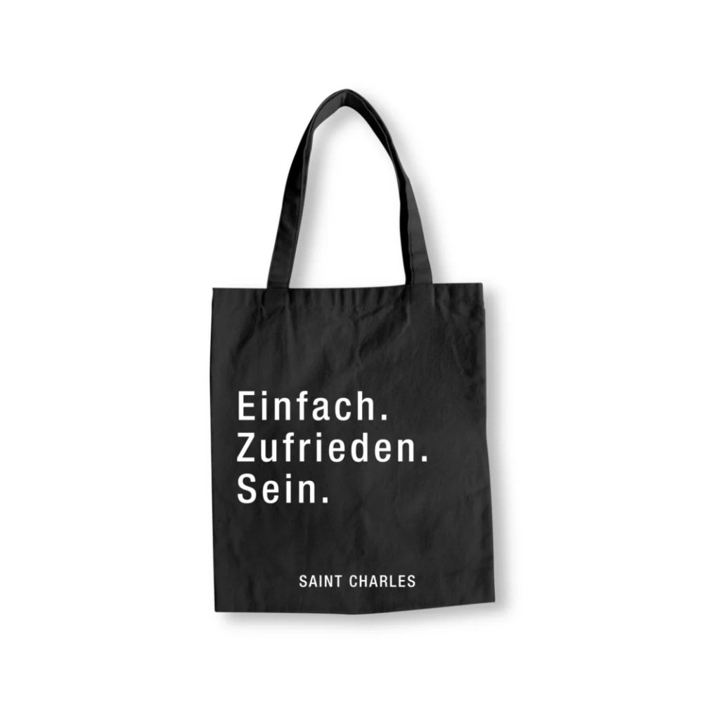 Baumwolltasche Einfach.Zufrieden.Sein. schwarz